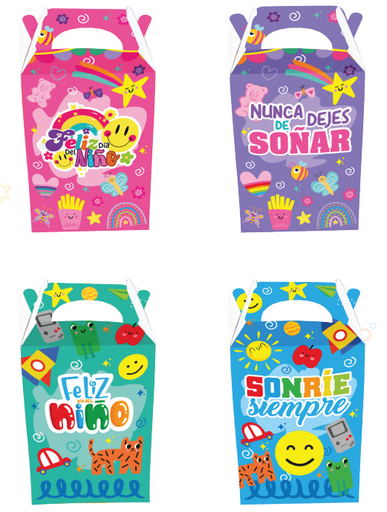 [DDÑ25SP48] CAJA SORPRESA X12 UNDS ROSA/LILA/ CELESTE/TURQUESA - MULTI FRASES