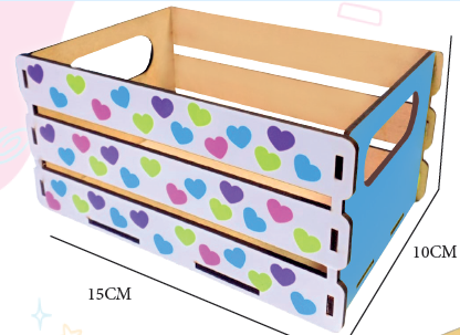 [DDÑ25CD73] CAJA PARA DETALLES MDF 10X15X9CM - AZUL CON ESTRELLA
