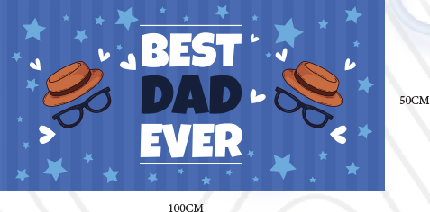 [DDP25L03] LONA DECORATIVA 50X100 CM - BEST DAD EVER / GAFA Y SOMBRERO