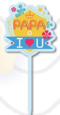 [DDP25TP20] TOPPER MDF IMPRESO - MOD 2 - PAPA I LOVE YOU