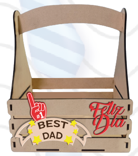 [DDP25CD27] CAJA MDF NATURAL CERVECERA 18X12X23 - FELIZ DIA / BEST DAD #1