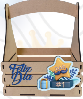 [DDP25CD29] CAJA MDF NATURAL CERVECERA 18X12X23 - FELIZ DIA / REGALOS Y ESTRELLA