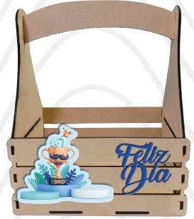 [DDP25CD30] CAJA MDF NATURAL CERVECERA 18X12X23 - FELIZ DIA / COPA DAD