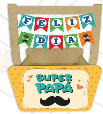 [DDP25CG41] CAJA MDF 19X20X25 CM GUINDOLA / SUPER PAPA / BIGOTE