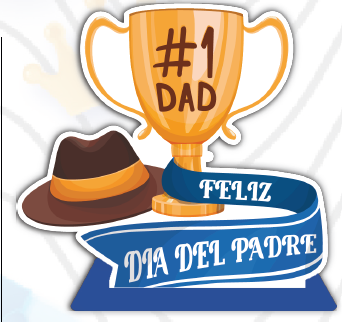 [DDP25CM48] CENTRO DE MESA 38X20CM - FELIZ DIA DEL PADRE / COPA Y SOMBRERO