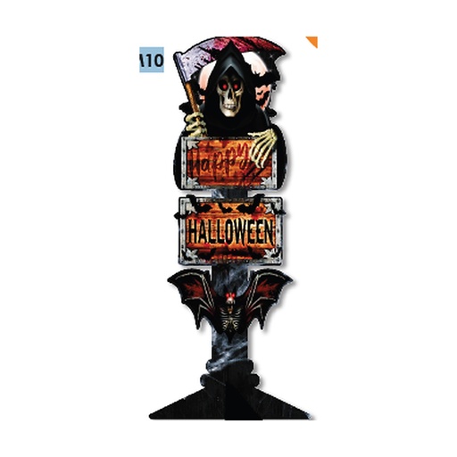 [HLW25SM10] SEÑALETICA MDF 60 CM - SANTA MUERTE / HAPPY HALLOWEEN