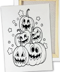 [HLW25LC30] LIENZO 20X30 CM - CALABAZA CON ESTRELLAS