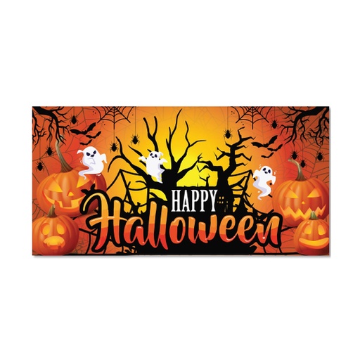 [HLW25LC34] LONA DECORATIVA 100X50 CM - MOD1 / HAPPY HALLOWEEN - FONDO NARANJA