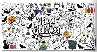 [HLW25LP38] LONA DECORATIVA 100X50 CM - MOD5 / HAPPY HALLOWEEN PARA COLOREAR