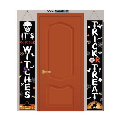 [HLW25LT49] LONA DECORATIVA 150X26 CM - IT´S OCTOBER WITCHES X2 PZAS