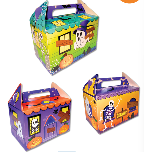 [HLW25CL54] CAJA LONCHERA HALLOWEEN 2025 FANTASMA / CALAVERA / CALABAZA X 12UNDS.