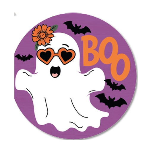 [HLW25CB58] COLGANTES 40 CM MDF - FANTASMA CON GAFAS CORAZON