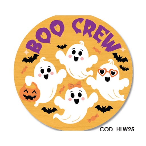 [HLW25CC59] COLGANTES 40 CM MDF - BOO CREW / FANTASMAS