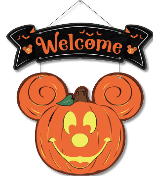 [HLW25CM63] COLGANTES 42x41 CM MDF - WELCOME CALABAZA