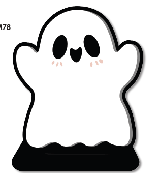 [HLW25CM78] CENTRO DE MESA 29X32 CM MDF - FANTASMA