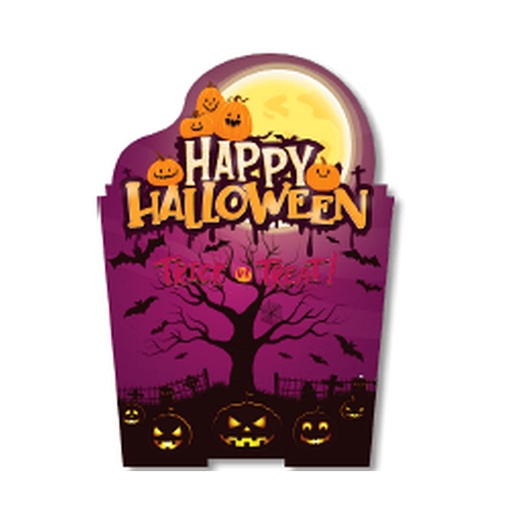 [HLW25CJ84] CAJA 11X11 CON RELIEVE - HAPPY HALLOWEEN / TRICK OK TREAT