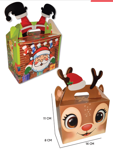 [NAV25CL6] CAJA RELIEVE CARTULINA - CHIMENEA - PAPANOEL / RENO X10 UNDS