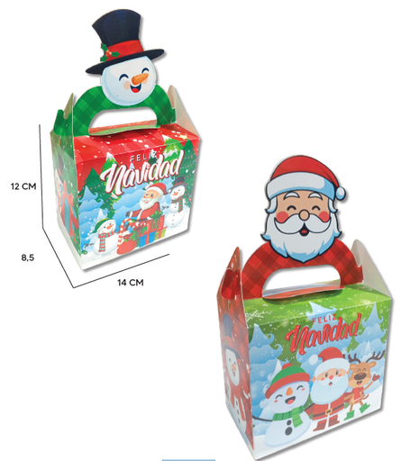 [NAV25CR12] CAJA RELIEVE AGARRADERA CARTULINA - MUÑECO DE NIEVE/ PAPANOEL X10 UNDS