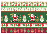 [NAV25PR58-4] PAPEL DE REGALO NAVIDEÑO COUCHE 50X70 - MEDIAS/ FOQUITOS/ REGALOS Y ESFERAS