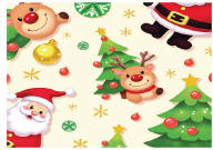 [NAV25PR58-10] PAPEL DE REGALO NAVIDEÑO COUCHE 50X70 - FONDO AMARILLO PASTEL ARBOL / RENO / PAPANOEL