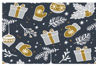 [NAV25PR58-25] PAPEL DE REGALO NAVIDEÑO COUCHE 50X70 - AZUL COPOS DE NIEVE