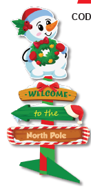 [NAV25SÑ61] SEÑALETICA MDF 60 CM - MUÑECO DE NIEVE WELCOME TO THE NORTH POLE
