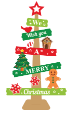 [NAV25CM67] CENTRO DE MESA MDF - WE WISH YOU A MERRY CHRISTMAS