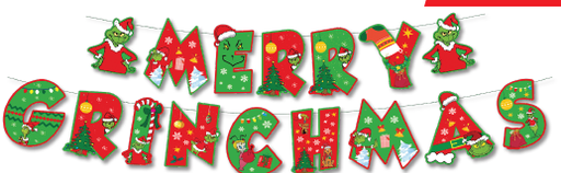 [NAV25GG73] GUIRNALDA JUMBO CARTULINA - MERRY GRINCHMAS - EL GRINCH