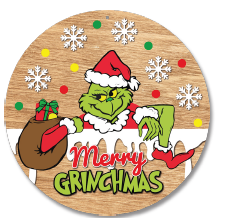 [NAV25CG77] COLCANTE CIRCULAR MDF - MERRY GRINCHMAS GLASEADO / GRINCH