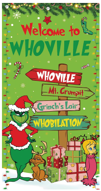 [NAV25LG81] LONA DECORATIVA 50X100 CM - WELCOME TO WHOVILLE / GRINCH