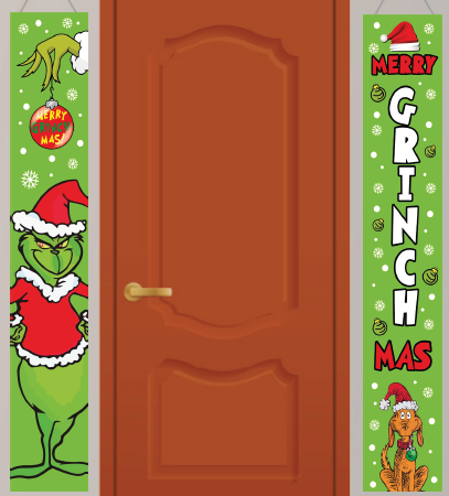[NAV25LG85] LONA DECORATIVA 150X26 CM - MERRY GRINCHMAS PERRO MAX Y GRINCH X2 PZAS