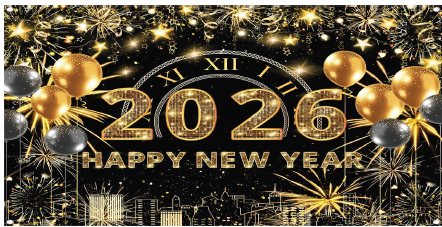 [FAN26LR22] LONA DECORATIVA 50X100 CM - 2026 ESTRELLITAS GLOBITOS Y DESTELLOS