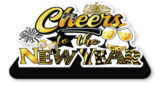 [FAN26CM43] CENTRO DE MESA MDF 55X31 CM - CHEERS TO THE NEW YEAR
