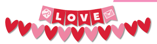 [SV26GJ002] GUIRNALDA JUMBO CARTULINA - BANDERINES/CORAZON LOVE