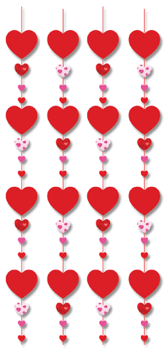 [SV26CC003] CORTINA CARTULINA - CORAZONES MULTICOLOR X4 TIRAS 2 METROS