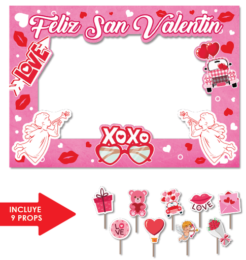[SV26PH005] PHOTOBOOTH KRAFT 120X90 CM - XOXO Y GAFAS + 12 PROPS