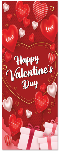 [SV26LO038] LONA DECORATIVA PARA PUERTA 75X200 CM - POLCA CORAZONES / REGALOS VALENTINES DAY