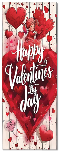 [SV26LO040] LONA DECORATIVA PARA PUERTA 75X200 CM - NIÑA ENCIMA DEL DIAMANTE CORAZON