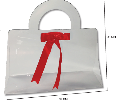 [SV26CD050] PORTA ROSAS TRANSPARENTES 35X31CM - ACETATO + CINTA