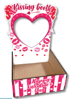 [SV26CE063] CAJA ESCENARIO CON ABERTURA MDF 14X14X6 CM- KISSING BOOTH CORAZON
