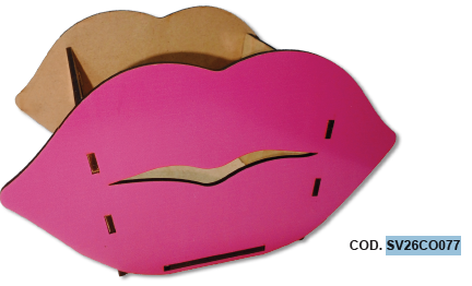 [SV26CO077] CAJA MDF 12X12X9CM - LAMINADO LABIOS ROSA