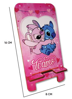 [SV26PC082] PORTA CELULAR MDF 8X16CM - STITCH