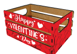 [SV26CD084-3] CAJA PARA DETALLE MDF - LAMINADO - INGLES / HAPPY VALENTINES DAY - ROJO