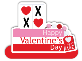 [SV26CM087] CENTRO DE MESA MDF 40x32CM - LAMINADO XOXO / HAPPY VALENTINES DAY