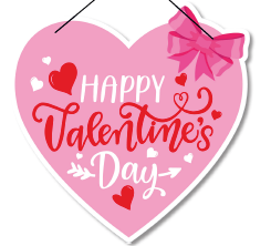 [SV26CG092] COLGANTE MDF CORAZON 40X41CM - ROSA CON LAZO