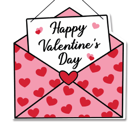 [SV26CG093] COLGANTE MDF CARTA/ SOBRE 38X39CM - FONDO ROSA / CORAZONES