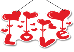 [SV26CG095] COLGANTE MDF SILUETA 58X31CM - LOVE / CORAZONES