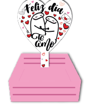 [SV26CP098] CAJA MDF CON PALETA CORAZON 20X20X7 CM - PINT. ROSADO / FELIZ DIA - TE AMO