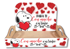 [SV26FO103] BANDEJA RECTANGULAR CON AZA 30X20X4 CM + BACKING SNOOPY