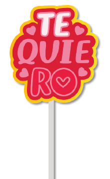 [SV26FO111] TOPPERS CARTULINA CON BORDES DORADOS - TE QUIERO